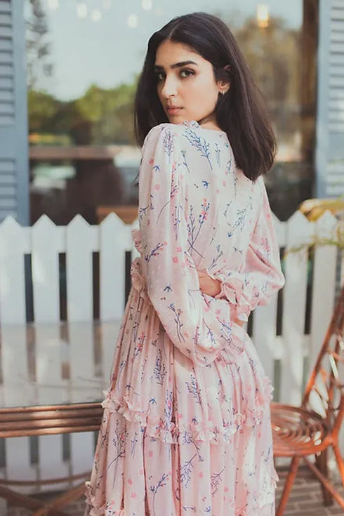 Floral Pink Midi Dress